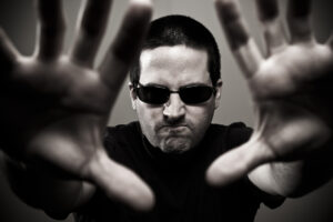 Angry Bouncer Reaches Forward