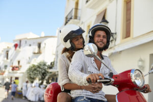 Couple on Motorcycle