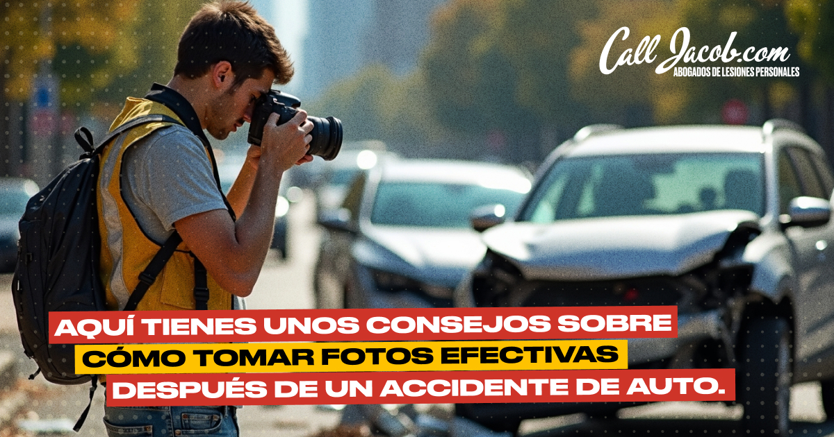 Aquí tienes unos consejos sobre cómo tomar fotos efectivas después de un accidente de auto